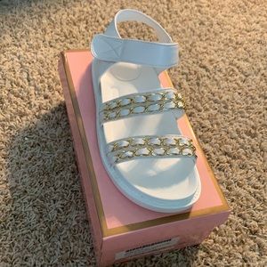 White and Gold strap sandals